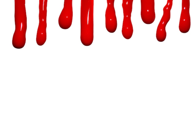 Red streaks of blood on a white background