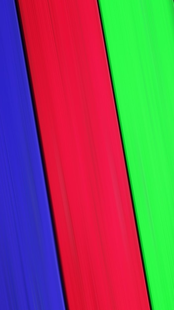 A red stripe of green and blue are lined up in a row.