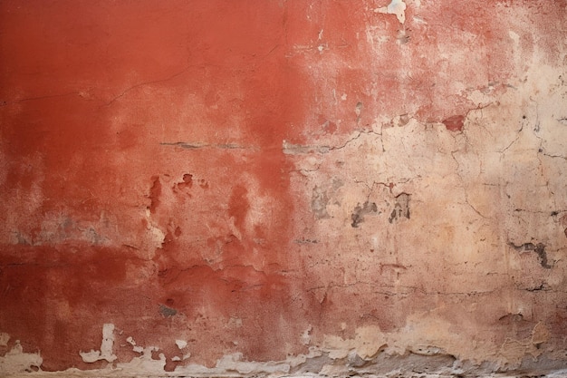 Red stucco scratched old wall southern Italy background