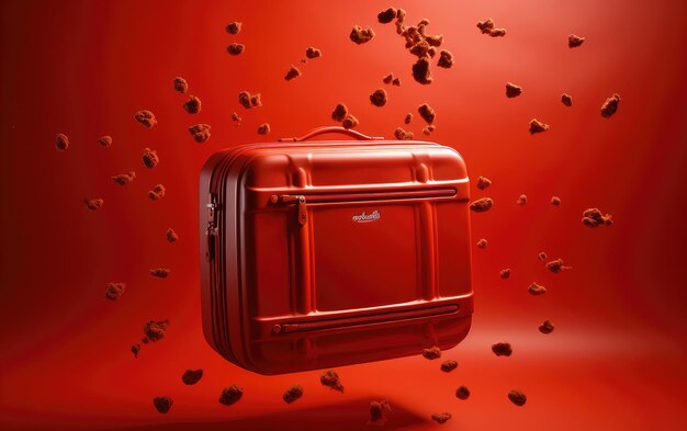 красный чемодан для путешествий