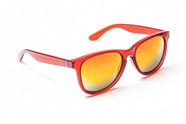 red sunglasses offer both style and protection showcasing a sleek lens design isolated on white