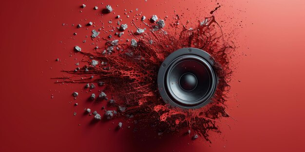 Red Surface With Speaker