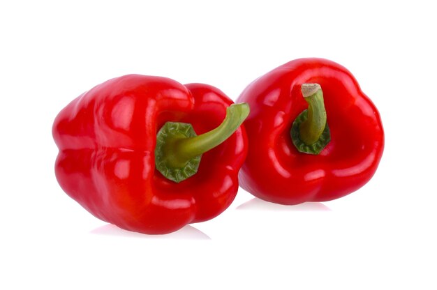 Red Sweet bell pepper isolated on white