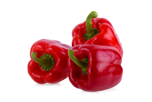 Red sweet pepper isolated on white.