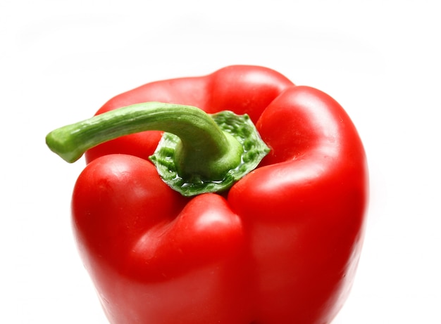 Red sweet pepper on a white background