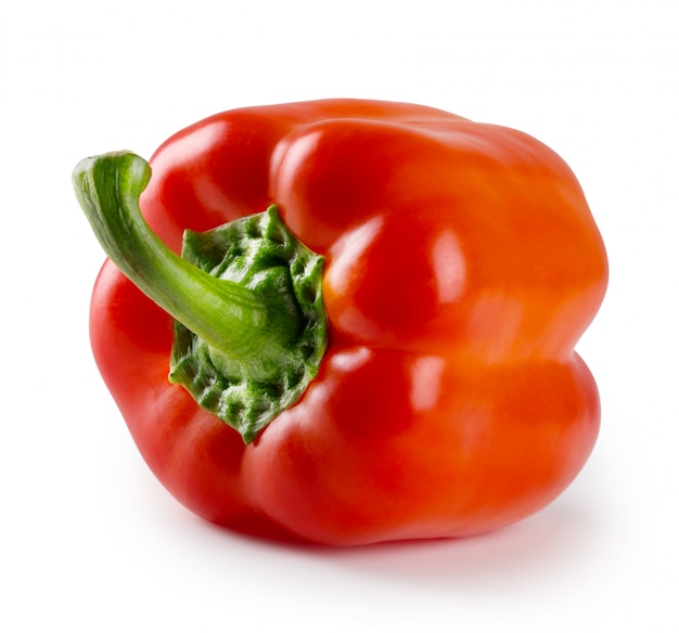 Red sweet pepper with a green handle