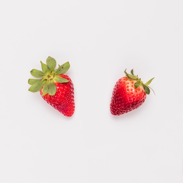 Red sweet strawberry on white background