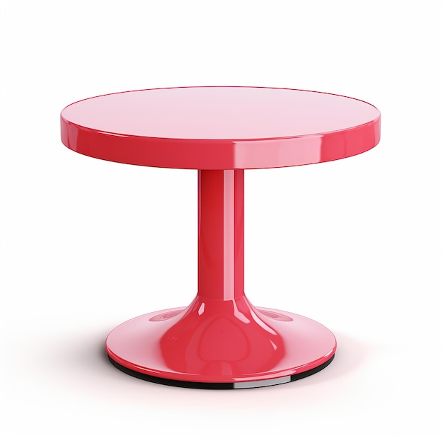 a red table with a red base and a red base