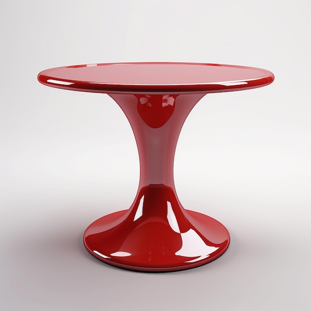 a red table with a red glass top that says quot the number 2 quot