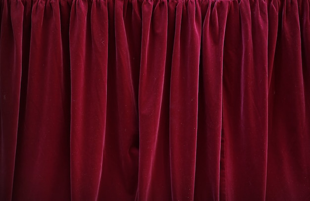 Photo red tartan fabric texture background.