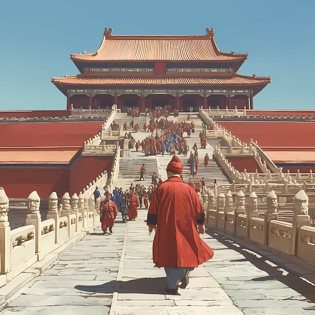 古代 中国 の 赤い 寺院