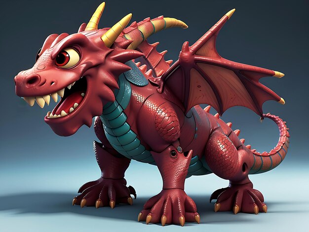 Foto red terrible monstrous dragon 3d grantive ai