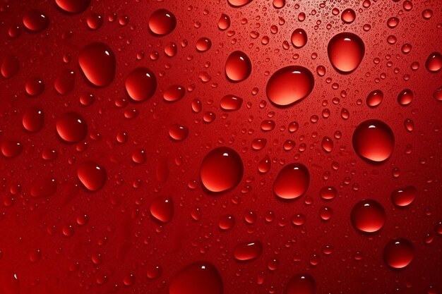 Фото Красный текстурированный фон с рисунками дождевых капель