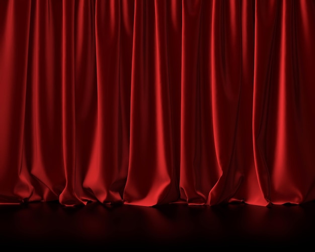 Red theatre entertainment event curtain 3d rendering