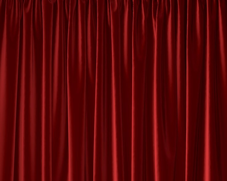 Photo red theatre entertainment event curtain 3d rendering