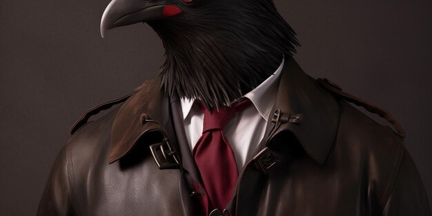 Red tie on a bird