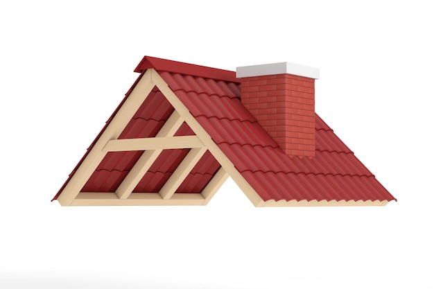 Red Tile Roof 3d Rendering