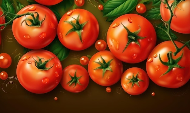 Red Tomato Background For Social Media Advertising Vegetable for Healthy Nutrition Generative Ai