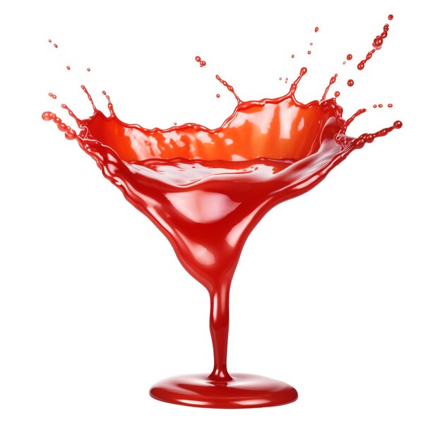 Red tomato ketchup splash on white background Generative ai