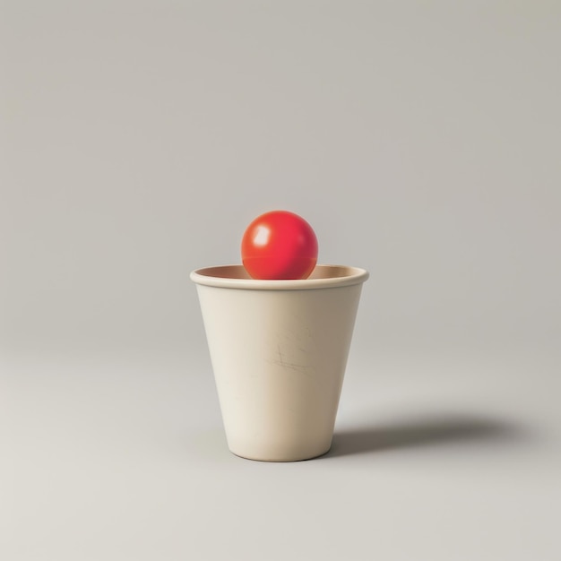 Red Tomato in White Cup