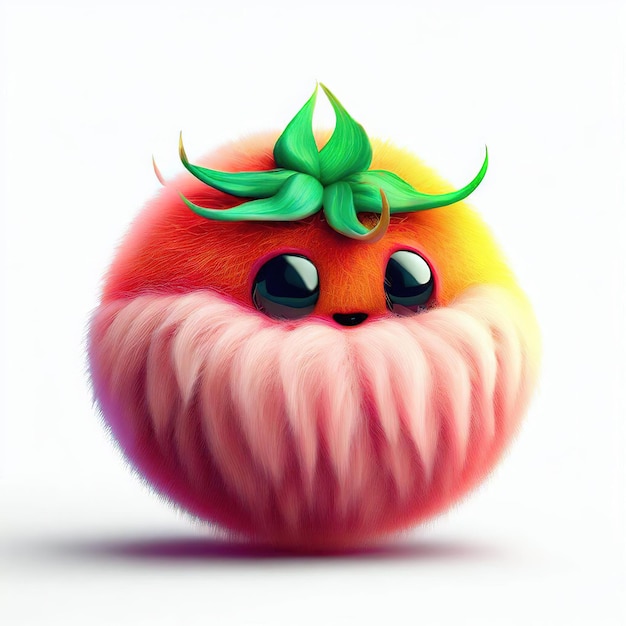 A red tomato with a green nose and a green nose.