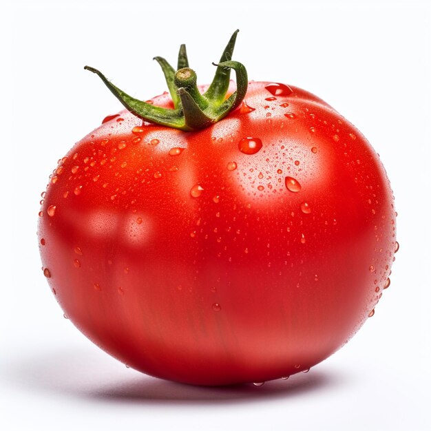 A red tomato with water droplets on it