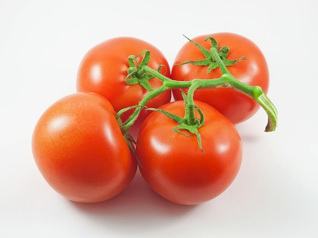 白で隔離される赤いトマト
