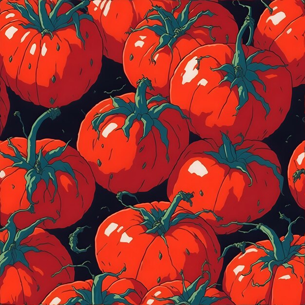 Red tomatoes Watercolor Ornament for fabric and packaging design Generative AI