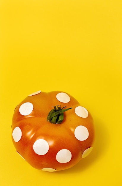Photo red tomatoes with white polka dots