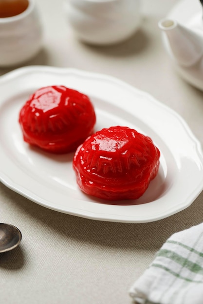 Red Tortoise Cake (Ang Ku Kueh or Kue Ku) the Famous Chinese Auspicious Pastry for Longevity, Good Fortune, and Prosperity in all Chinese Festivals and Birthdays, Popular in China and Southeast Asia