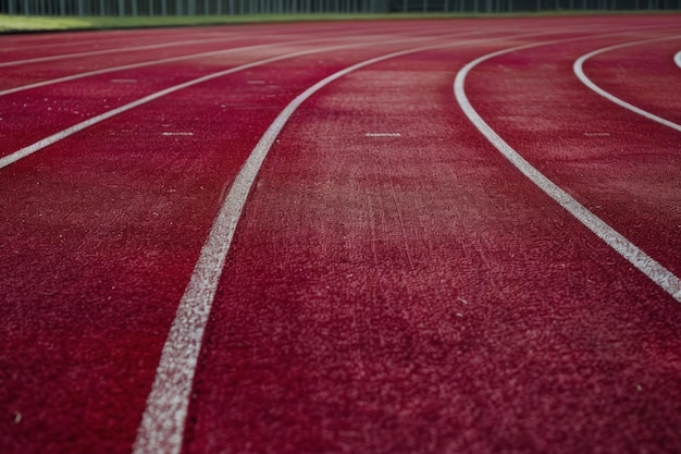 Red Track With White Lines