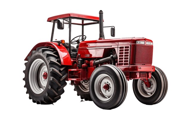 Red Tractor Isolated on White Generative By Ai