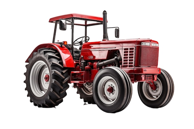 Red Tractor Isolated on White Generative By Ai