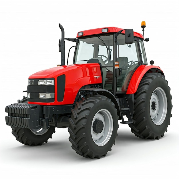 a red tractor with the word the word on the front