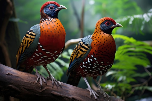 Red tragopans in the wild