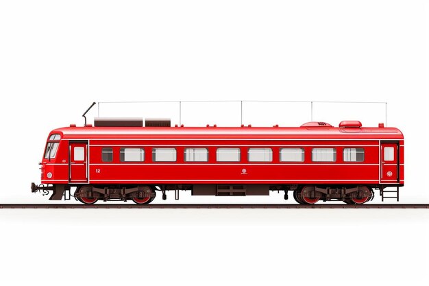 a red train with the word  the word  on the side