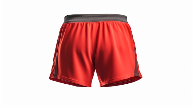 Red training shorts isolated on white background Generative ai