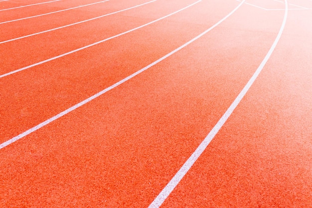 Red treadmill at the stadium