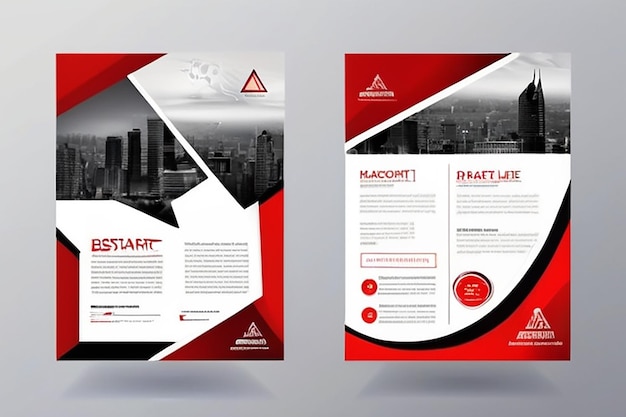 Красный треугольник бизнес годовой отчет брошюра флаер дизайн шаблон вектор листовка обложка презентация абстрактный геометрический фон