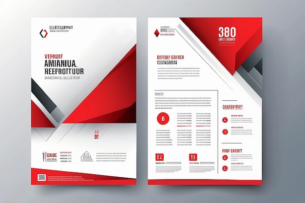 Red triangle business annual report brochure flyer design template vector