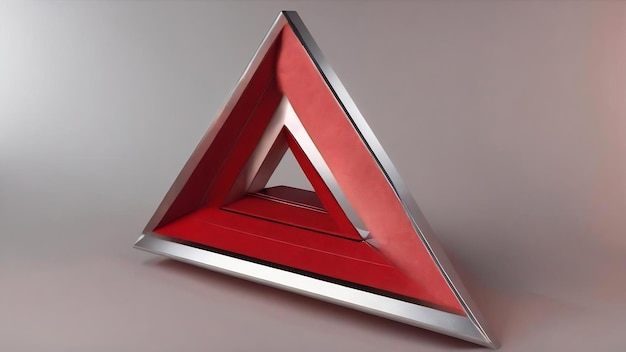 Red triangle on red background