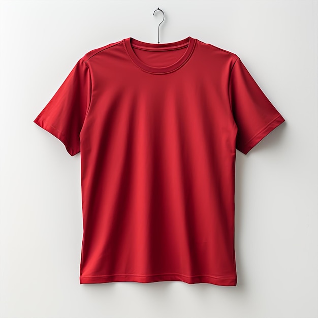 Red tshirt hanger on a white background