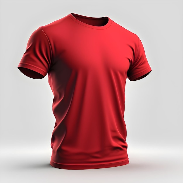 Red tshirt isolated on white mockup template