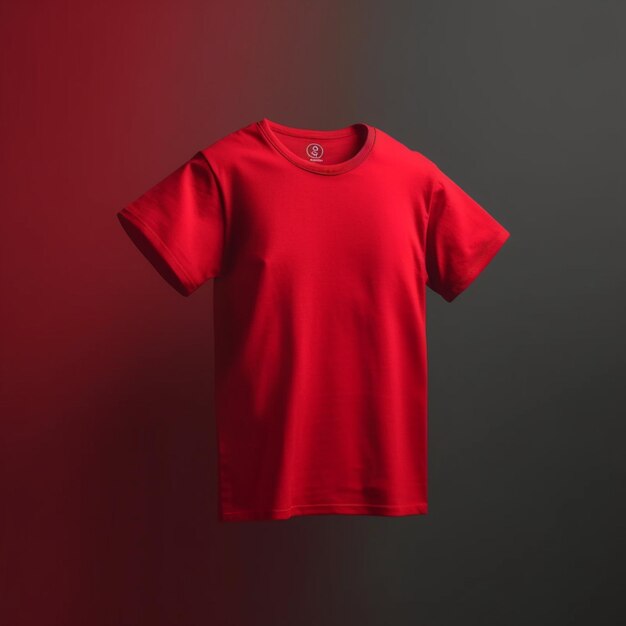 Red tshirt mockup on dynamic plain background shirt mockup set dark red tee shirt mockup front