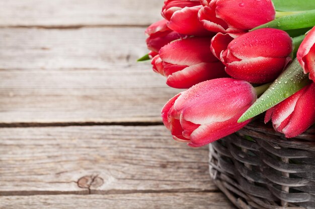 Red tulip flowers bouquet