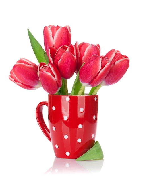 Red tulip flowers bouquet