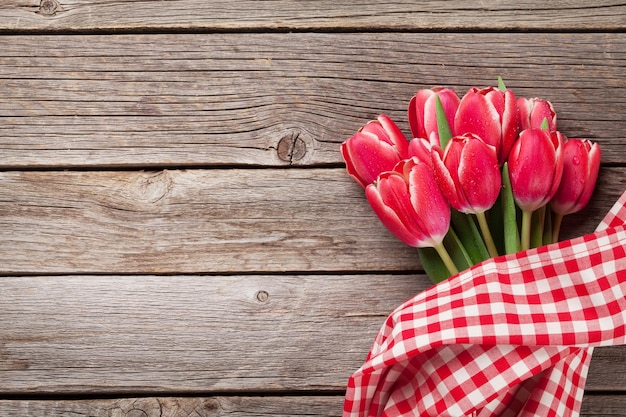 Red tulip flowers