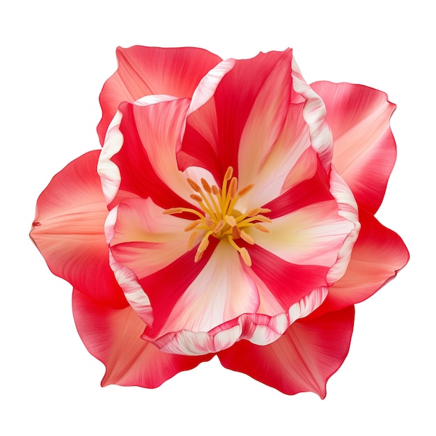 Red tulip isolated on a white or transparent background blooming red flower as a valentines day