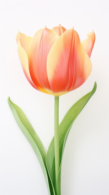 red tulip isolated on white