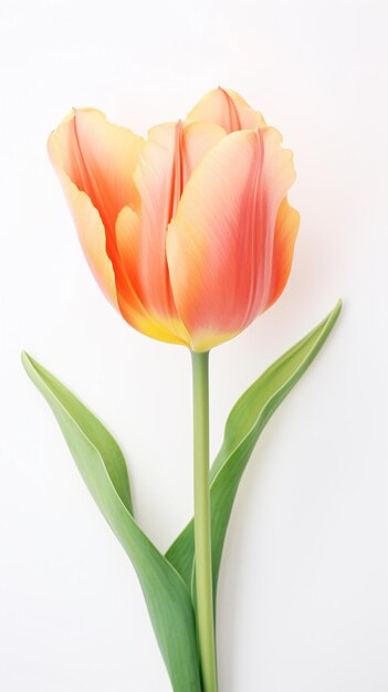 red tulip isolated on white